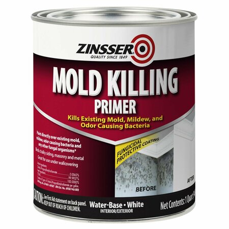 ZINSSER Mold Killing Primer, Flat Mold Killing Primer, Quart 276087